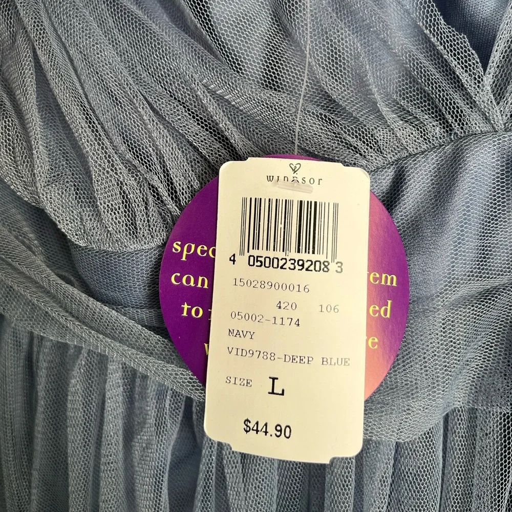 Windsor One-Shoulder Slate Blue Gown - Picture 8 of 8